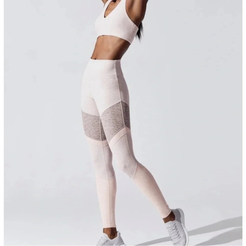ALO Yoga Alosoft Shiela Soft High Rise Pastel Colorblock Lounge Leggings Size XS
